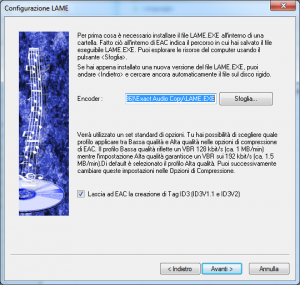 Installazione encoder LAME nel convertitore mp3